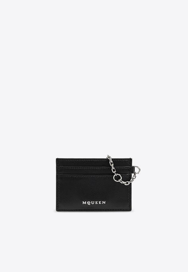 Alexander Mcqueen Chain Leather Logo Cardholder 804434 1T1AN-1000