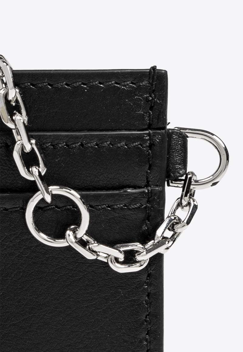 Alexander Mcqueen Chain Leather Logo Cardholder 804434 1T1AN-1000