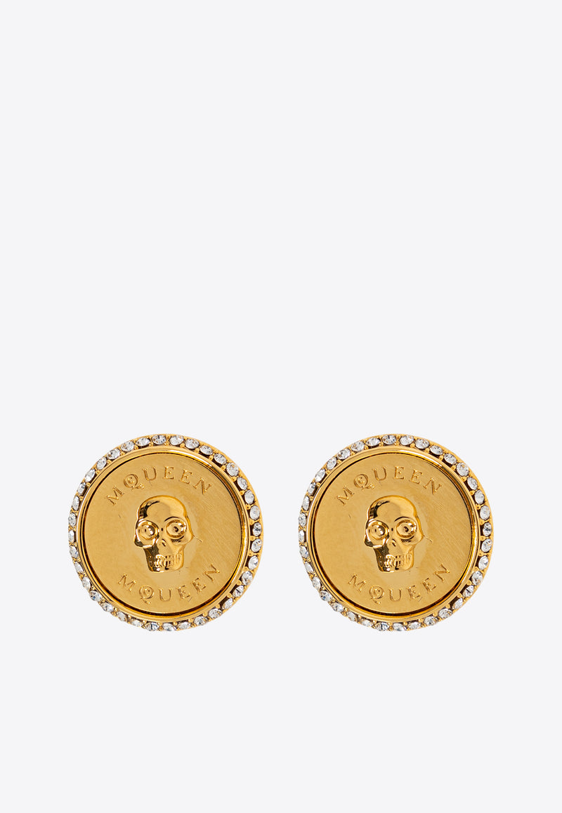 Alexander Mcqueen Sovereign Skull Logo Earrings 806997 J160G-4135