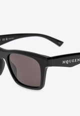 Rectangular-Frame Logo Sunglasses