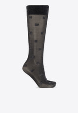 Ganni Butterfly Logo Knee-Length Socks A6297 5896-099