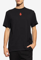 Alexander McQueen Logo Embroidered T-shirt Black 808472 QXAA8-0512