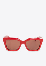 Alexander McQueen Logo Print Butterfly Sunglasses Brown 809919 J0749-6313