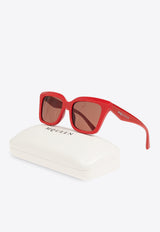 Alexander McQueen Logo Print Butterfly Sunglasses Brown 809919 J0749-6313