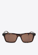 Alexander McQueen Rectangular-Frame Logo Sunglasses Brown 810708 J0749-2305