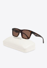 Alexander McQueen Rectangular-Frame Logo Sunglasses Brown 810708 J0749-2305