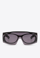 Alexander McQueen Two-Tone Shield Sunglasses Gray 810905 J0752-1056