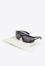 Alexander McQueen Two-Tone Shield Sunglasses Gray 810905 J0752-1056