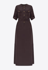 Tom Ford Whitney Striped Silk Maxi Shirt Dress AB3427 FAX1311-KB922