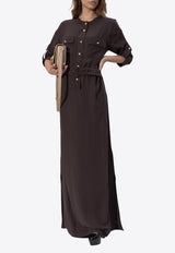 Tom Ford Whitney Striped Silk Maxi Shirt Dress AB3427 FAX1311-KB922