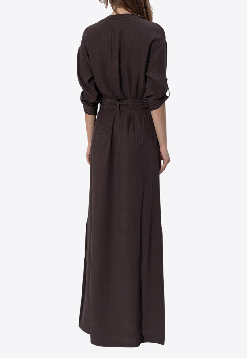 Tom Ford Whitney Striped Silk Maxi Shirt Dress AB3427 FAX1311-KB922