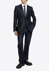 Single-Breasted Logo Monogram Blazer