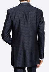 Single-Breasted Logo Monogram Blazer