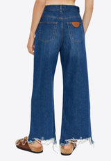 Raw-Cut High-Rise Jeans
