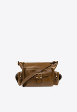 Shiny Leather Buckled Shoulder Bag