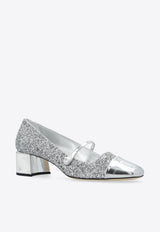 Elisa 45 Glittered Leather Pumps