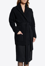 Ribbed-Knit Belted Cardigan