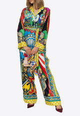Dolce & Gabbana Carretto Print Silk Pajama Pants Multicolor FTAMPT GDS12-HH80D