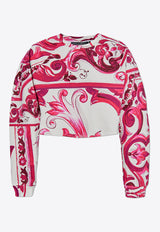 Dolce & Gabbana Majolica Print Cropped T-shirt F9N61T HS7MQ-HE3TN