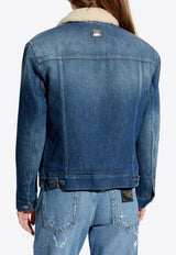 Dolce & Gabbana Faux-Fur Collar Denim Jacket F9S11D G8LW1-S9001