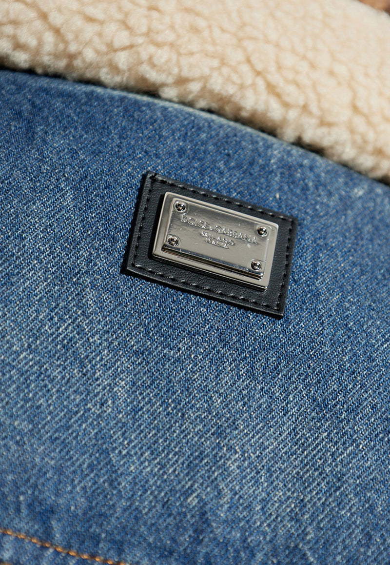 Dolce & Gabbana Faux-Fur Collar Denim Jacket F9S11D G8LW1-S9001