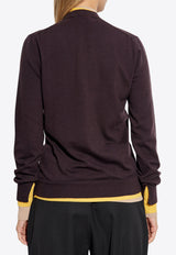 Layered-Trim Logo Sweater