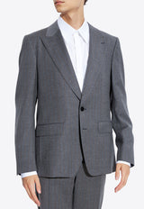 بليزر مُقلّم بصف أزرار واحد