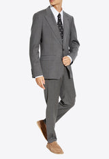 Tailored Pinstriped Wool-Blend Pants