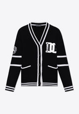 كارديغان محبوك من الصوف بشعار دي جي ميلانو