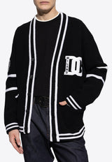 كارديغان محبوك من الصوف بشعار دي جي ميلانو