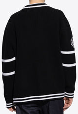 كارديغان محبوك من الصوف بشعار دي جي ميلانو