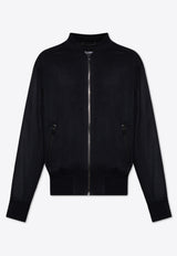 Cashmere Zip-Up Bomber Jacket