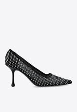 Ixia 80 Satin Crystal Mesh Pumps