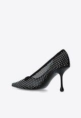 Ixia 80 Satin Crystal Mesh Pumps