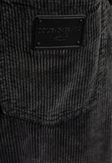 Dolce & Gabbana Logo Plaque Oversized Corduroy Pants GWVNXT G8LI1-N0000