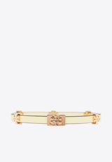 سوار من الجلد بشعار دوبل تي