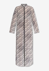 فستان قفطان طويل بشعار هندسي الشكل