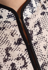 فستان قفطان طويل بشعار هندسي الشكل