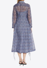 فسان شفاف بقَصة قميص بطبعة لؤلؤ وطول منتصف الساق