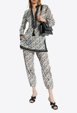 فستان تونيك قصير بشعار الماركة