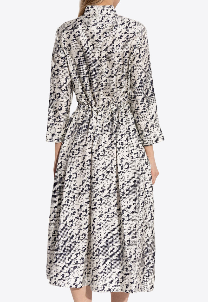 Tory Burch T Monogram Print Midi Shirt Dress 169073 0-113