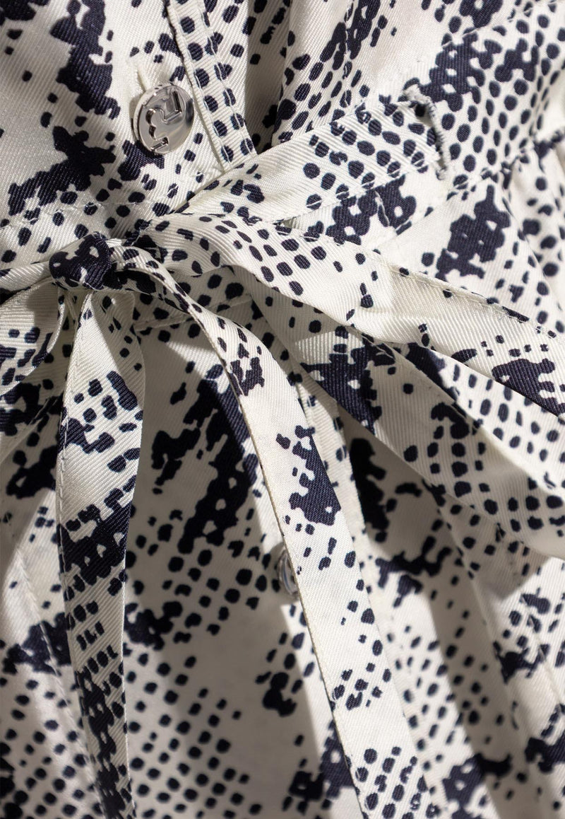 Tory Burch T Monogram Print Midi Shirt Dress 169073 0-113