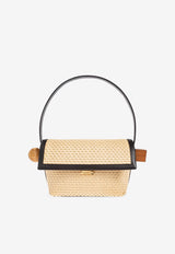 Rond Carré Woven-Raffia Shoulder Bag