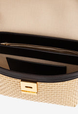 Rond Carré Woven-Raffia Shoulder Bag