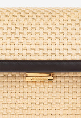Rond Carré Woven-Raffia Shoulder Bag