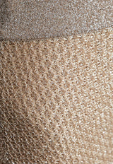 Lurex Mesh Midi Skirt