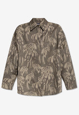Banana Jacquard Button-Up Shirt