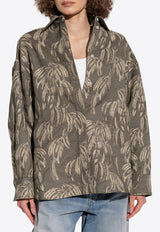 Banana Jacquard Button-Up Shirt