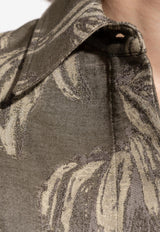 Banana Jacquard Button-Up Shirt