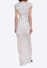 Rita Off-Shoulder Polka Dot Maxi Dress